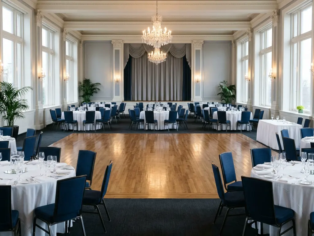 Banquet hall cleaning: Banquet halls, wedding venues, conference and convention centers: turned around between events, from the dance floor to the coat check.